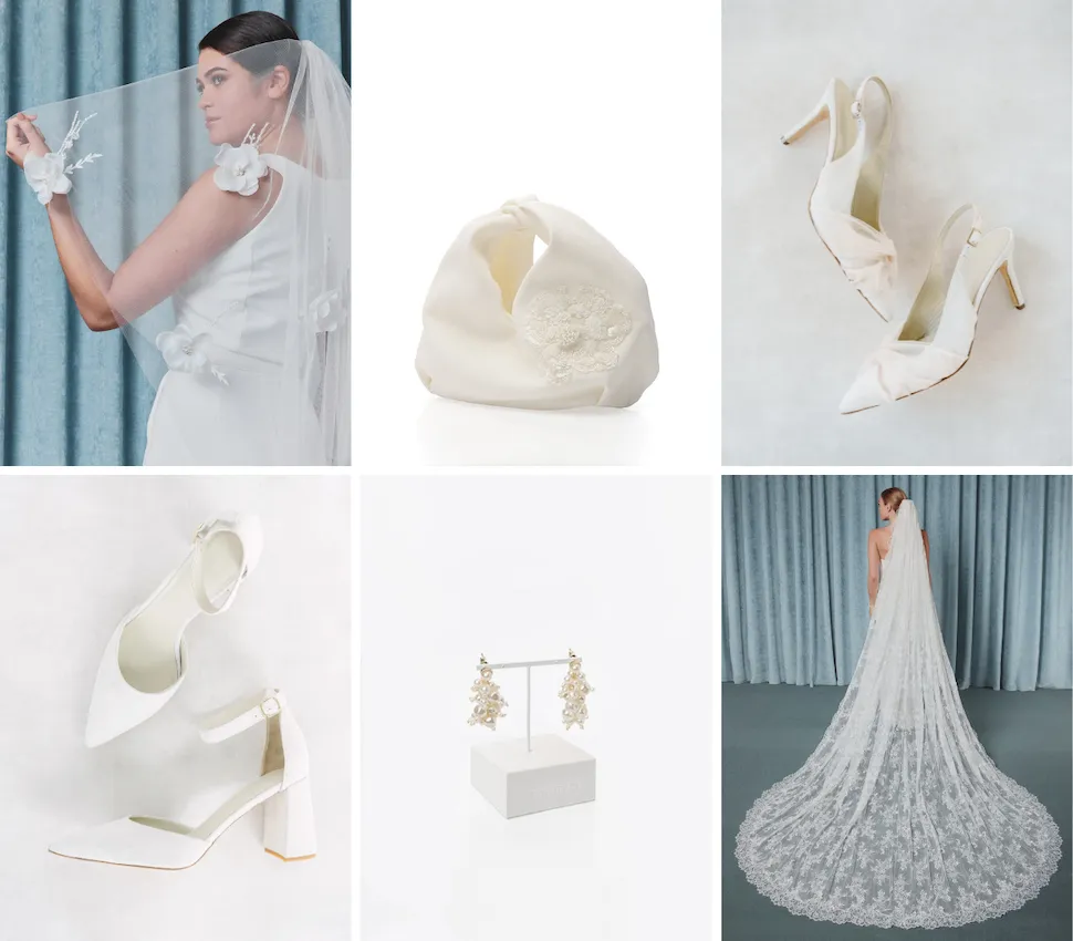 accessories (1) Love Stories Accessories: Schleier, Tasche; Schue, Ohringe